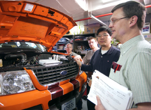 Doug Nelson with students