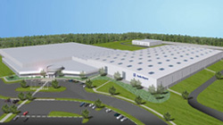 Artist's rendering of the first buildings at Crosspointe, Rolls-Royce's new aerospace facility in Prince George County, Va.
