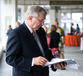 Virginia Tech President Charles W. Steger at the Virginia Tech Research Center—Arlington grand opening.