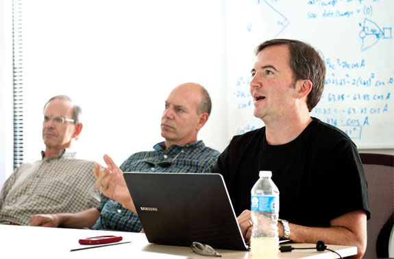 Bob Summers '98, right, at Techpad. Photo by Logan Wallace.