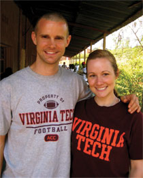 Dan Gladden (wood science and forest products '00) and April Riegler (clothing and textiles '00)