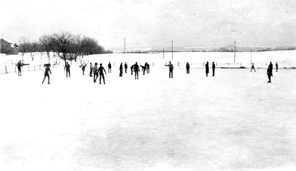 Virginia Tech Duck Pond in winter