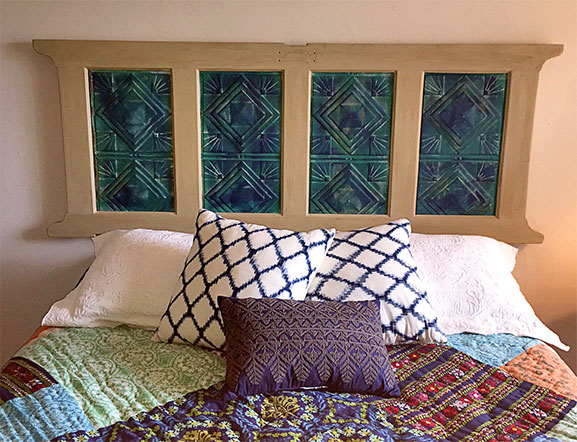 ceiling tin used for bed headboard