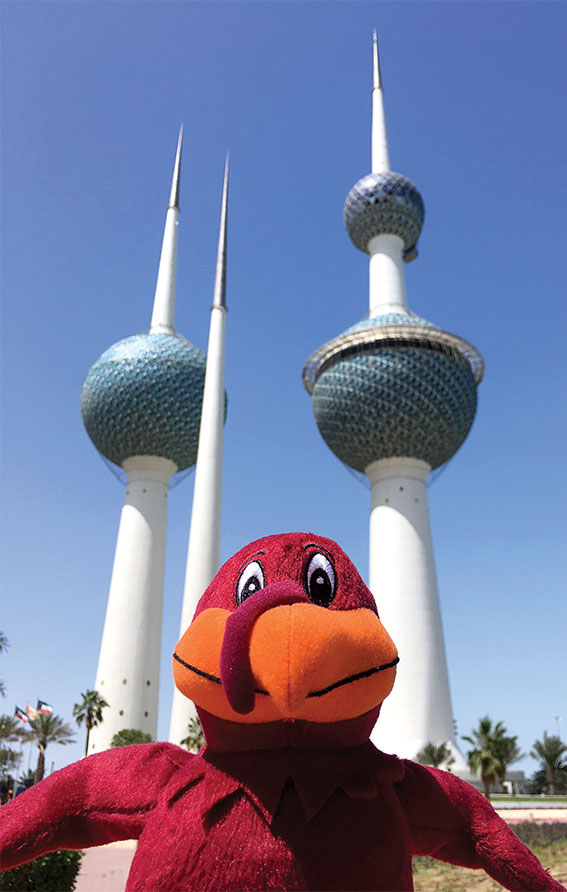 Stuffed HokieBird at the Red Sea