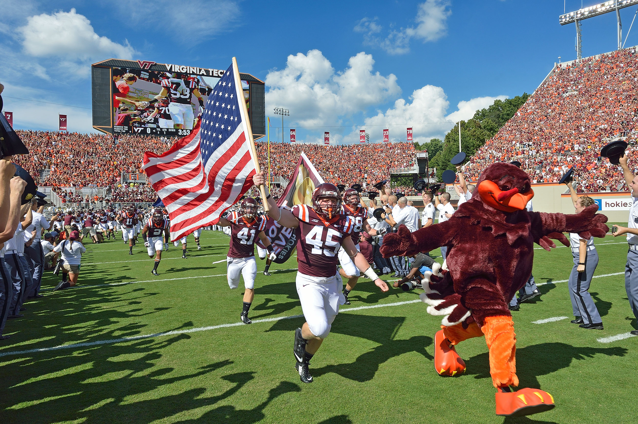 Virginia Tech Hokies football, ACC, sports, recreation, tailgating, Lane Stadium, The HokieBird