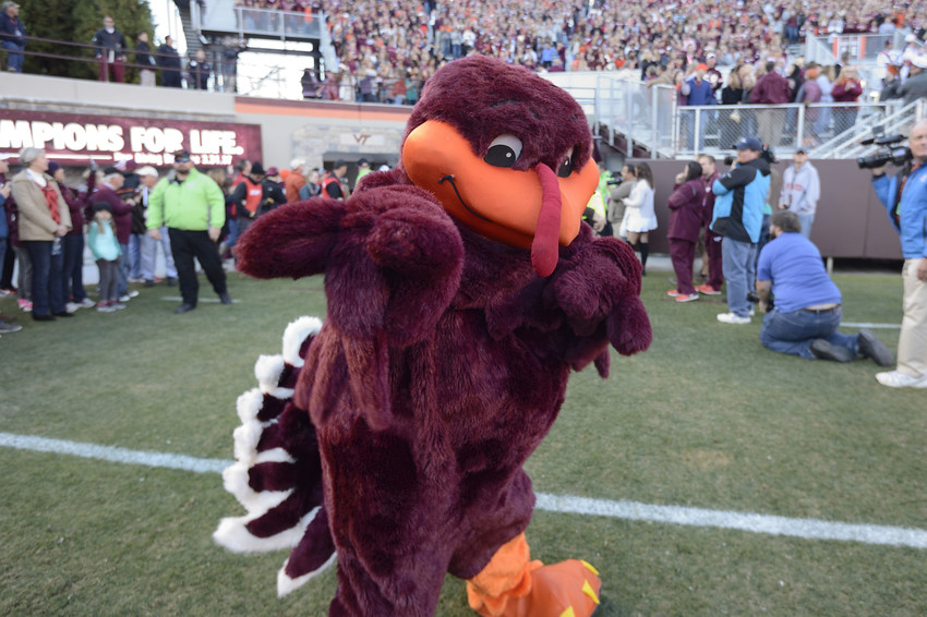 Lane Stadium Worsham Field with the HokieBird