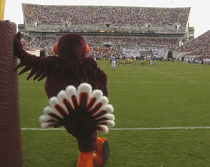 HokieBird in Lane Stadium