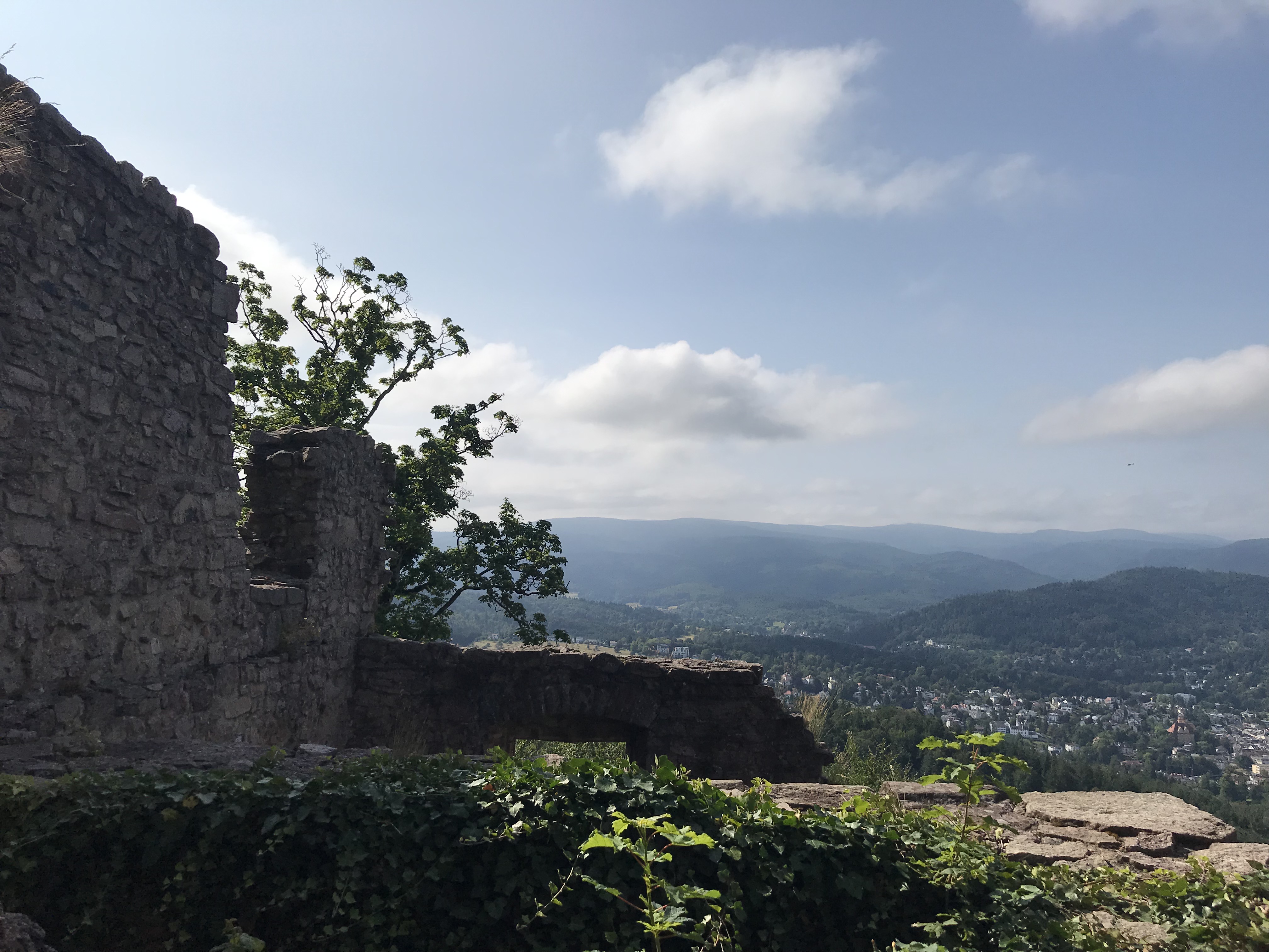view across the valley from castle ruins
