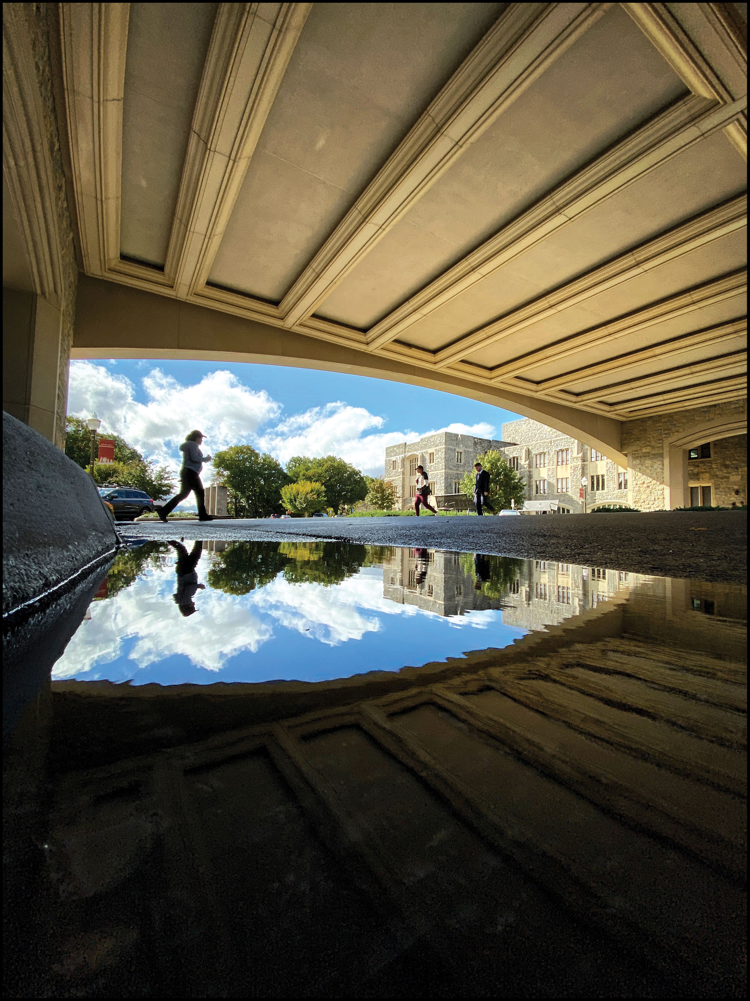 still-life campus reflection