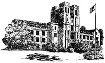 b&w drawing of Burruss