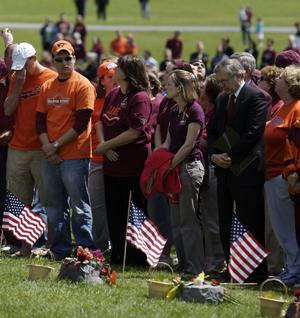 praying at memorials