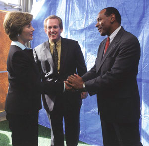 Russell Jones and Laura Bush