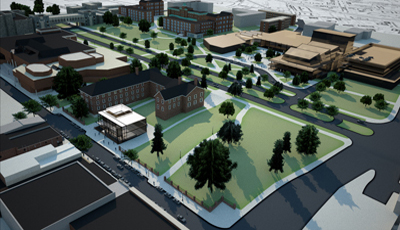 conceptual rendering of Virginia Tech's Center for the Arts