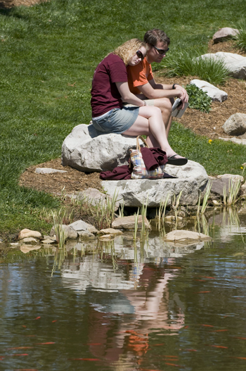 Tech students at the Duck Pond