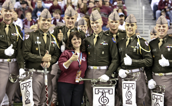 Elsa Murana and Texas A&M cadets