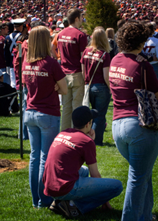 students at the memorial