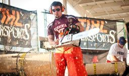 In March, Marty “Scooter” Cogar II, a junior majoring in wildlife science and environmental resource management, won the overall competition in the Stihl Timbersports Series Collegiate Southern Qualifier in Watkinsville, Ga.