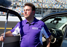 Mark Riccobono operated the Blind Driver Challenge car as part of a public demonstration at Daytona International Speedway in January.