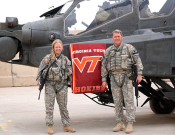 Brande Goracke Reeves '01, pictured with Tony Reed, served two tours in Iraq.