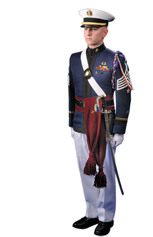 Virginia Tech cadet Daniel Tolbert in the Corps' "Dress A" uniform