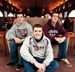 (From left) Chris, Mike, and Matt Chegin. Photo by Logan Wallace.