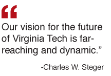 "Our vision for the future of Virginia Tech is far-reaching and dynamic.