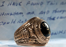 Class ring belonging to John Wright '57; photo by Logan Wallace.