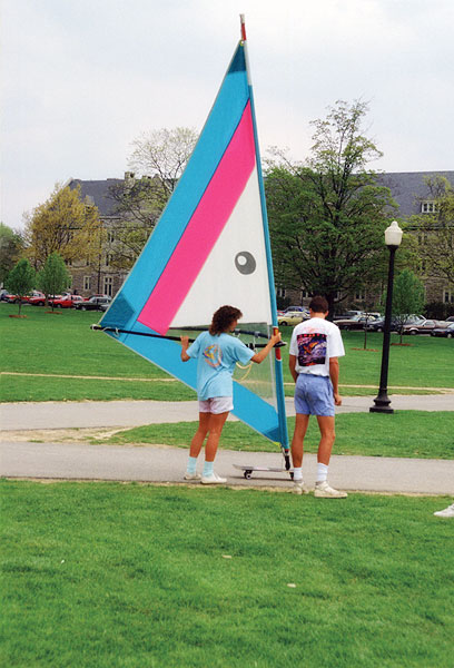 Virginia Tech students on the Drillfield, 1986