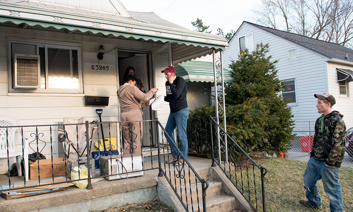 Tech's Flint Water Study team gathering water samples in Flint