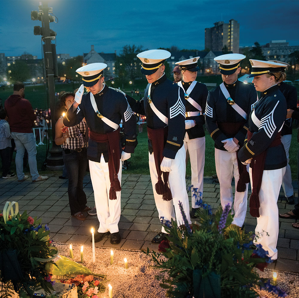 Cadets at the 2017 Day of Remembrance candlelight vigil