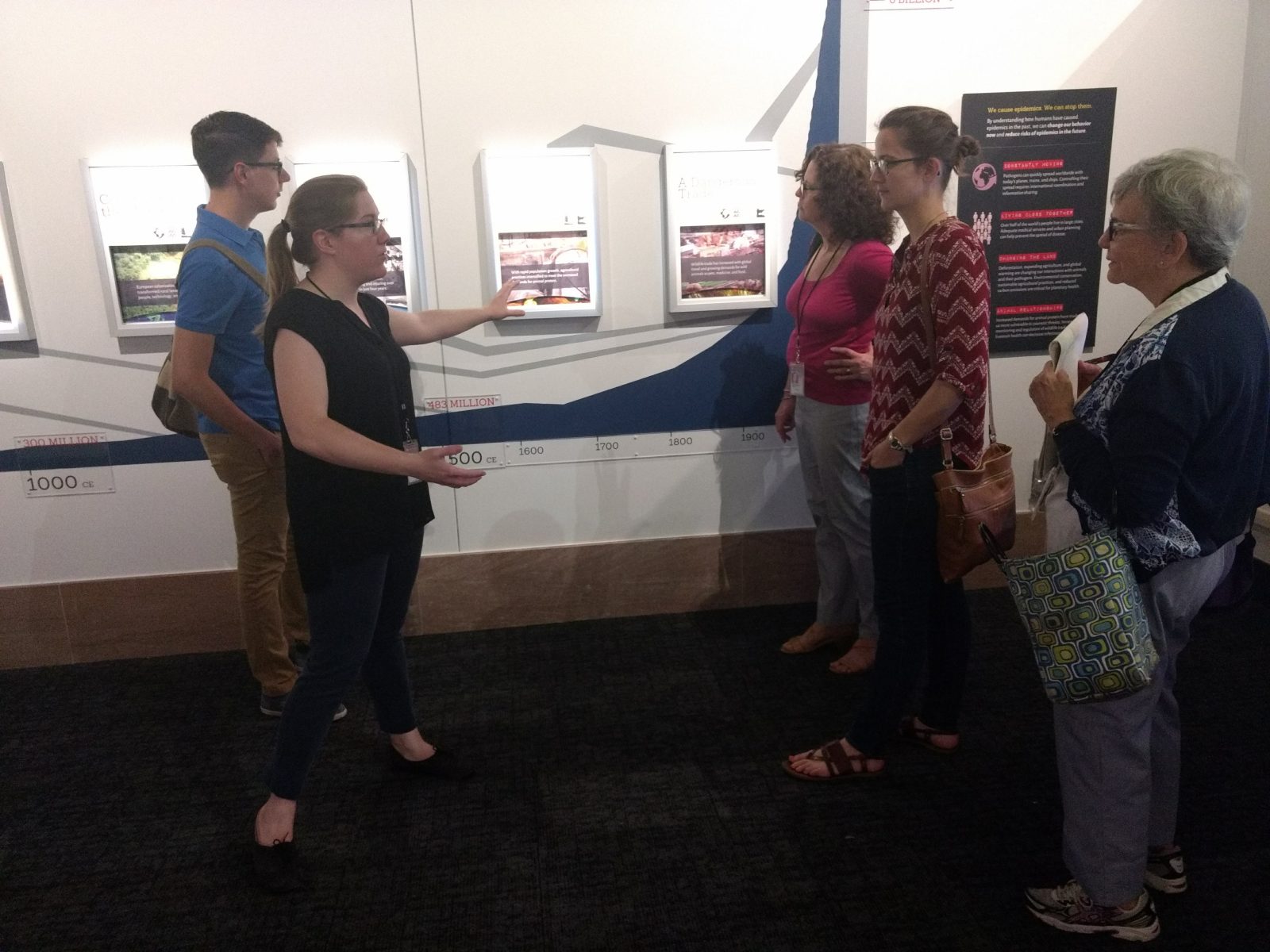 Ashley Peery training volunteers to lead tours