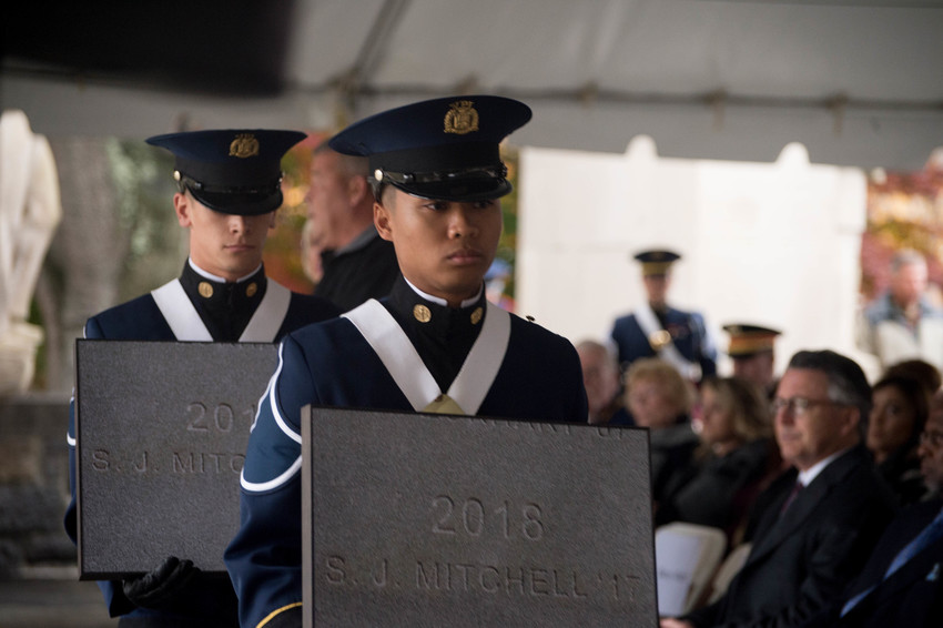 Cadets in the pylon ceremony