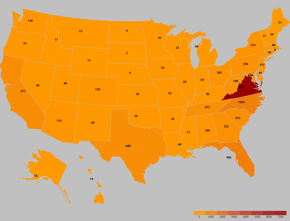 heat map of United States