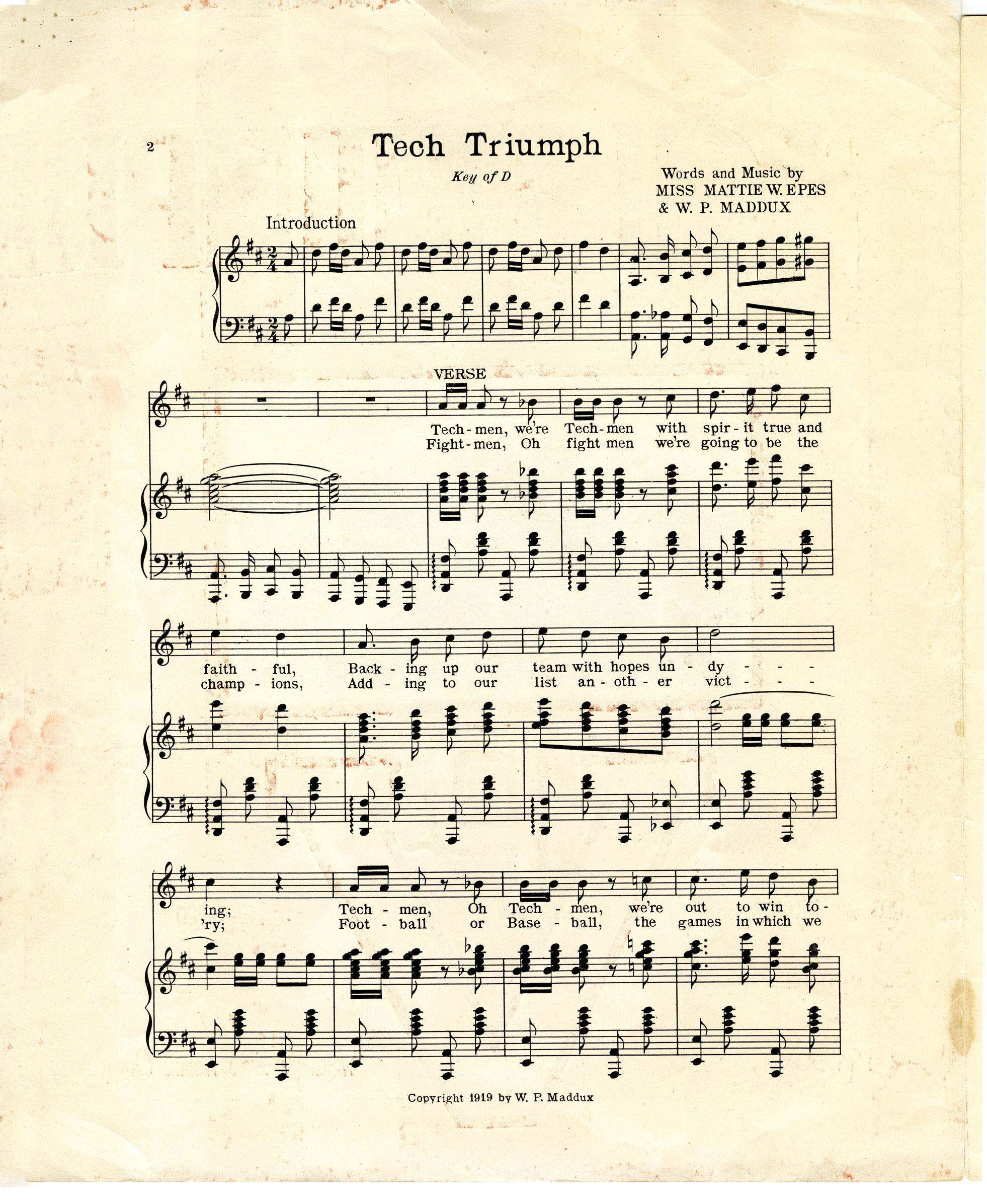 sheet music page of the song