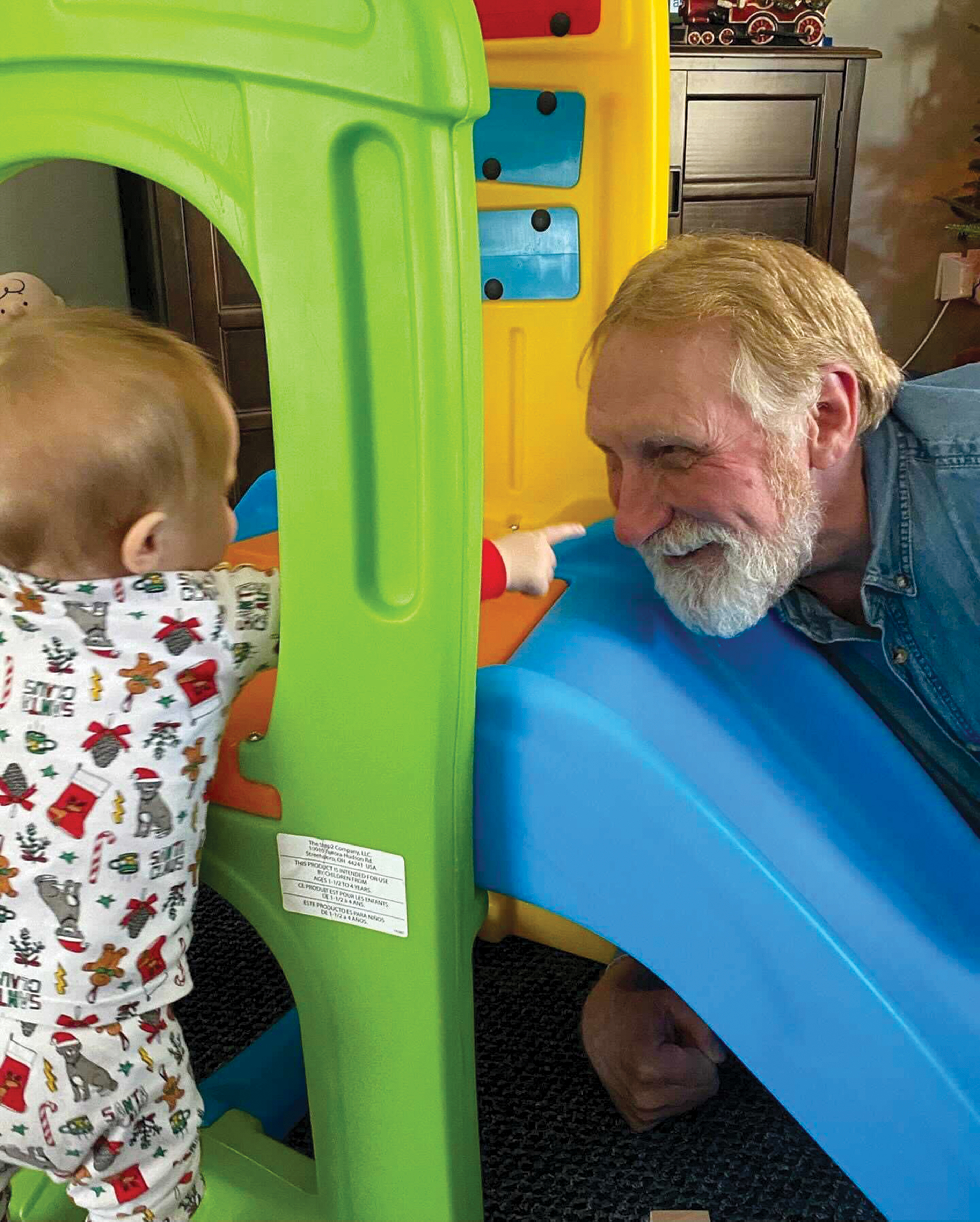 grandfather and toddler playing