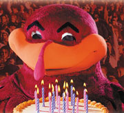 Hokie Bird with cake