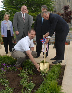 Burruss Hall anniversary garden