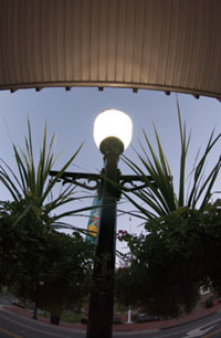 downtown streetlamp