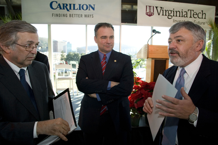 President Steger with Gov. Kaine and Dr. Murphy
