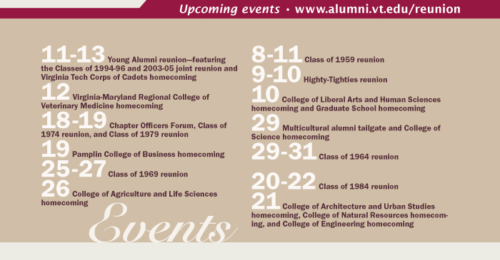 Alumni Association's upcoming events