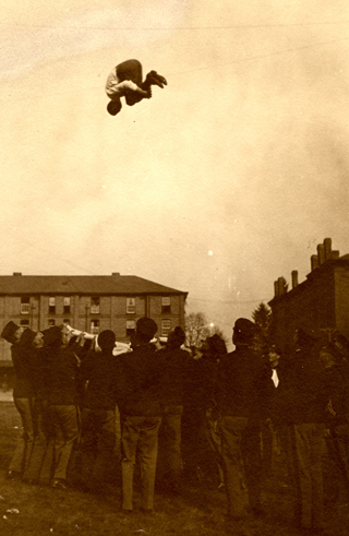 Corps of cadets blanket toss, 1920 