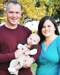 Daniel Maine '07, his wife, Brittany, and their son, born Aug. 12, 2009.