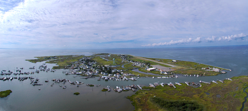 Tangier Island, nestled in the heart of the Chesapeake Bay. Photo by N. Kaye