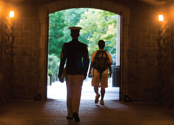 Cadets aren't the only military-minded students on campus. Increasingly, veterans and military personnel are transitioning to college life. Photo by John McCormick.