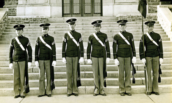 James F. Boone (business administration '37), second from left, 1937-38.