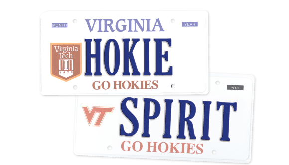  Virginia's Virginia Tech license plates
