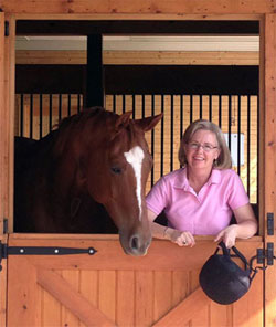 Patricia Dove and her horse; photo by Logan Wallace.