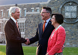 Tom Tillar '69 with Timothy and Laura Sands;