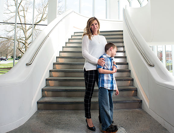 Professor Amy Azano and her son, William