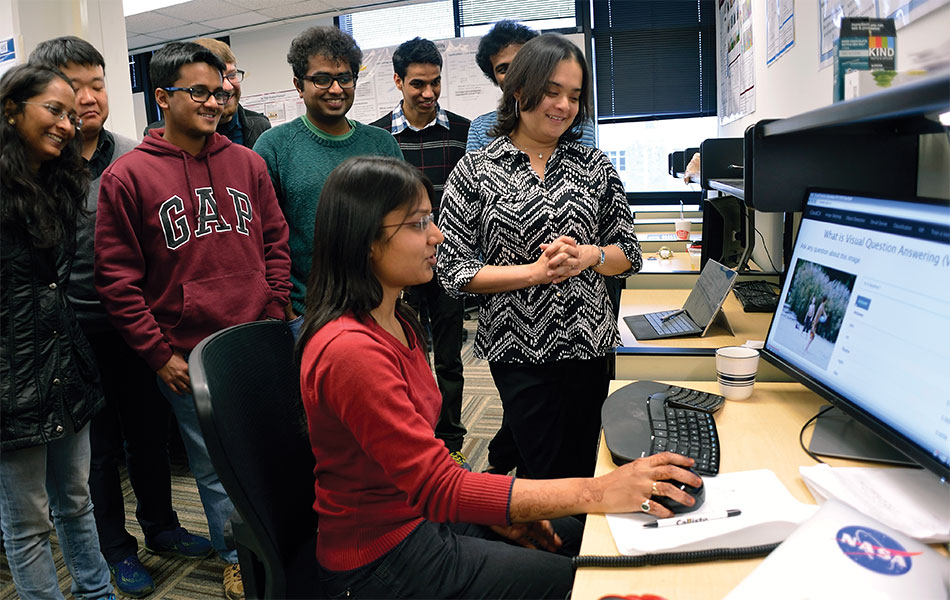 Students and faculty at Virginia Tech's Discovery Analytics Center